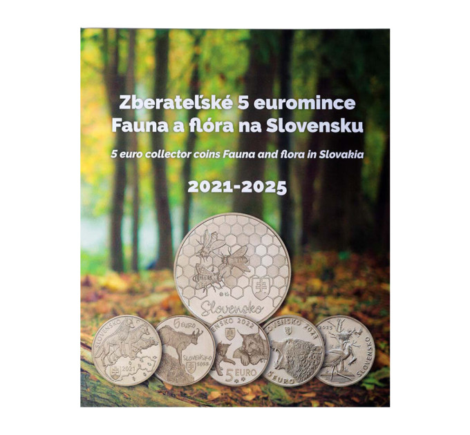 Eslovaquia 5 euros UNC 2021 - 2025 - Fauna y Flora en Eslovaquia + Album por 115.00 € ✅