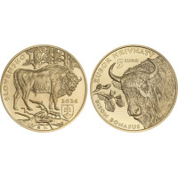 Eslovaquia 5 euros UNC 2024 - Fauna y Flora en Eslovaquia - El bisonte europeo