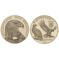Eslovaquia 5 euros UNC 2025 - Fauna y Flora en Eslovaquia - Águila imperial oriental