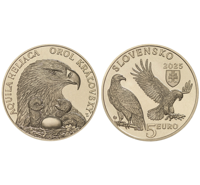 Eslovaquia 5 euros UNC 2025 - Fauna y Flora en Eslovaquia - Águila imperial oriental por 8.50 € ✅