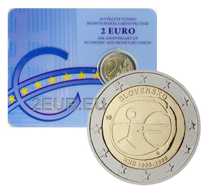 Eslovaquia 2 euro BU 2009 - 10 Años de euro por 33.00 € ✅