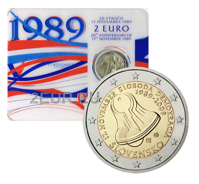 Eslovaquia 2 euros BU 2009 - Día de la Lucha por la Libertad y la Democracia C/C por 35.00 € ✅