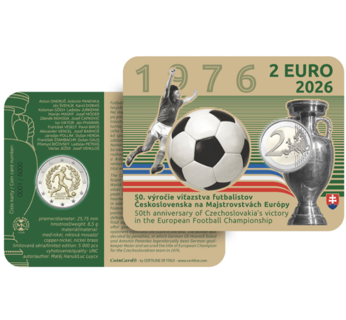 Slovakia 2 euro BU 2026 - UEFA European Football Championship 1976 for 32.00 € ✅