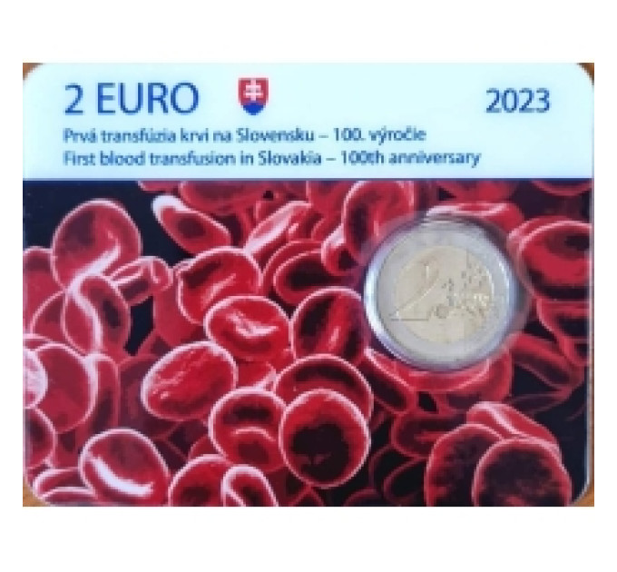 Eslovaquia 2 euros BU 2023 - Centenario de la primera transfusión de sangre en Eslovaquia por 43.00 € ✅