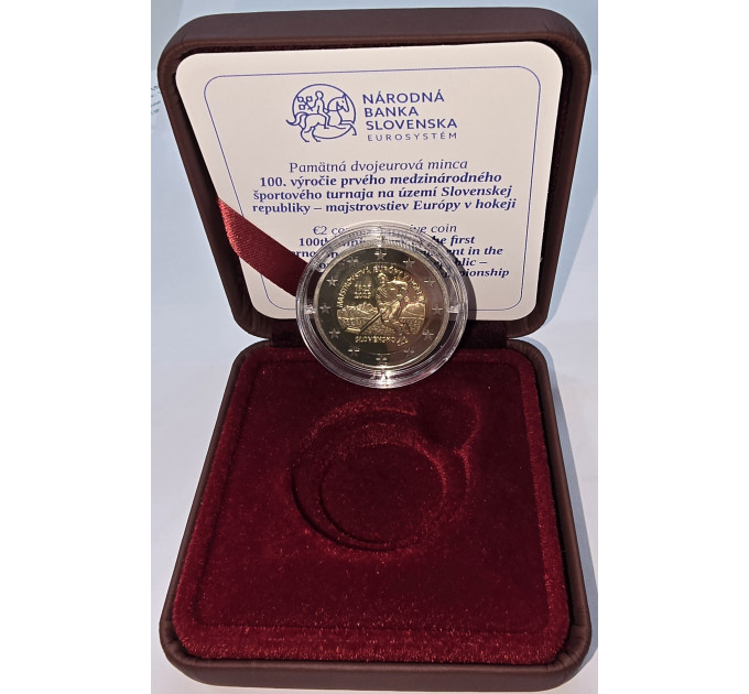 Eslovaquia 2 Euro proof 2025 - 100 años del primer Campeonato Europeo de Hockey sobre Hielo por 85.00 € ✅