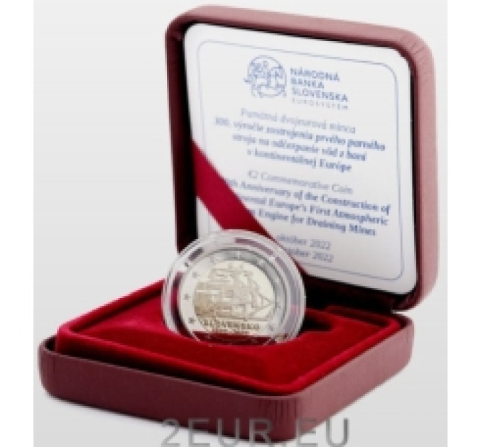 Slovakia 2 Euro proof 2022 - 300th Anniversary of the Construction of Continental Europe’s First Atmospheric Steam Engine for Draining Mines for 105.00 € ✅