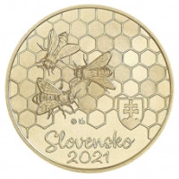 Eslovaquia 5 euros UNC 2021 - Fauna y Flora en Eslovaquia - La Abeja