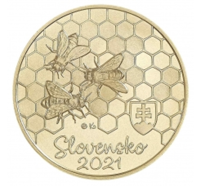 Eslovaquia 5 euros UNC 2021 - Fauna y Flora en Eslovaquia - La Abeja por 14.00 € ✅