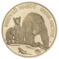 Eslovaquia 5 euros UNC 2023 - Fauna y Flora en Eslovaquia - Oso café