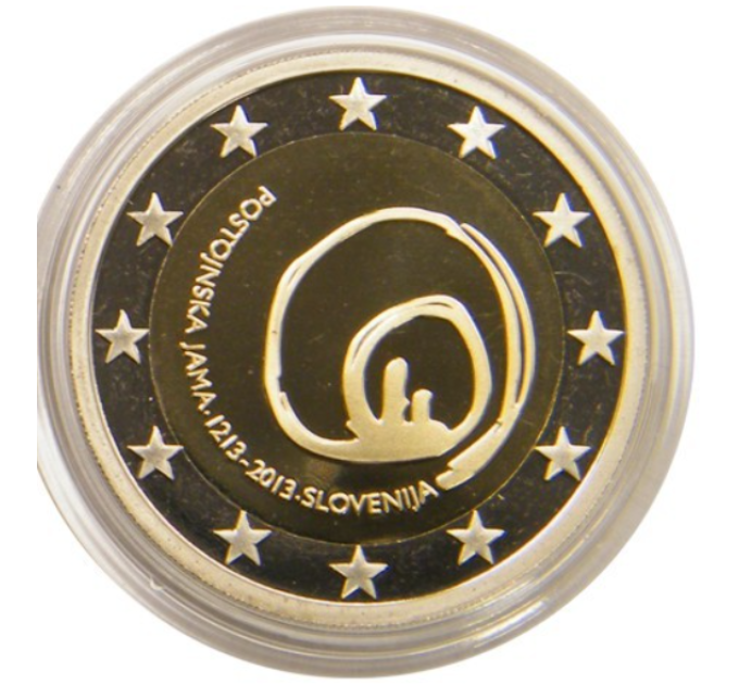 Eslovenia 2 euros proof 2013 - 800 aniversario de la primera visita a las cuevas de Postoina por 39.00 € ✅
