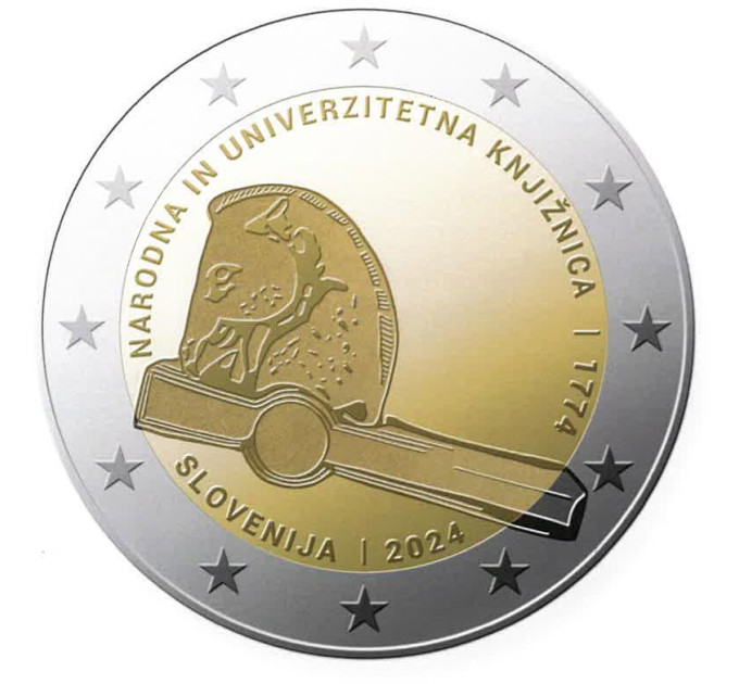 Eslovenia 2 euros proof 2024 - 250 aniversario de la Biblioteca Nacional y Universitaria por 24.90 € ✅