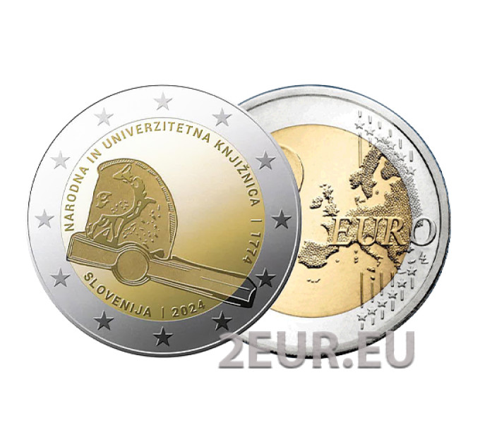 Slovenia 2 euro UNC 2024 - 250th Anniversary of the National and University Library for 3.50 € ✅