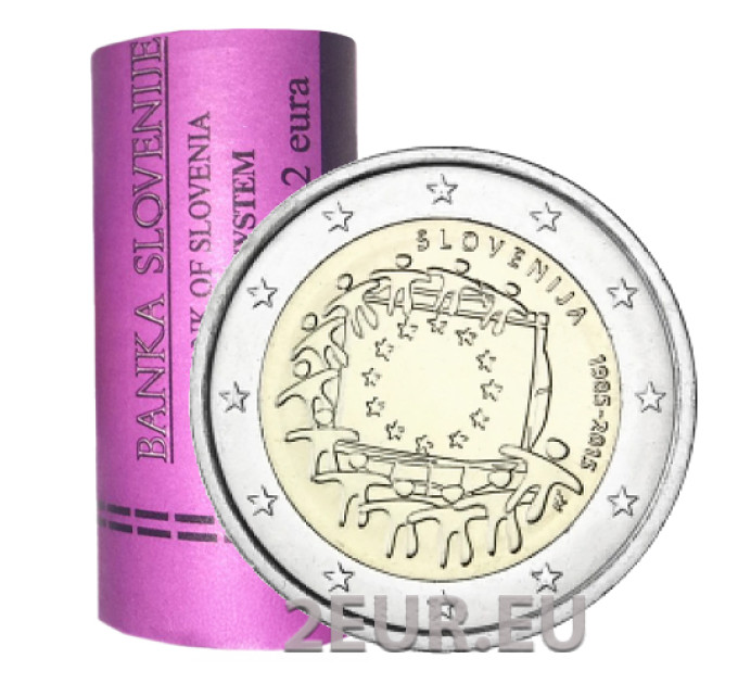Eslovenia 2 euros Rollo 2015 - 30 años de la bandera de la UE por 62.50 € ✅