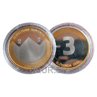 Eslovenia 3 euros proof 2011 - 20 aniversario de la independencia de Eslovenia