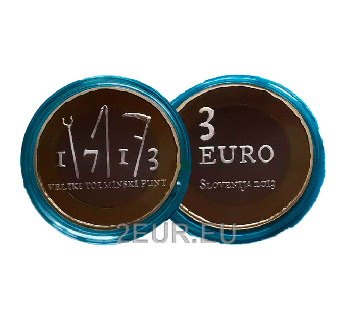 Eslovenia 3 euros proof 2013 - 300 Aniversario de la Revuelta Campesina de Tolmin por 18.50 € ✅