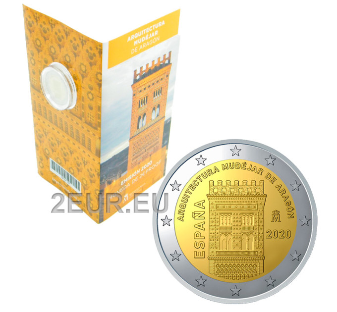 España 2 euros proof 2020 - Arquitectura mudéjar de Aragón por 110.00 € ✅