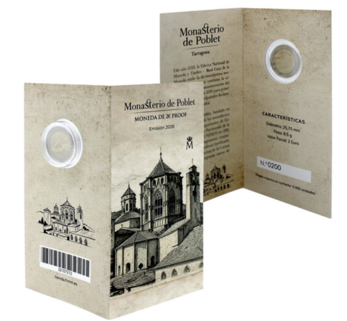 Spain 2 euro proof 2026 - Poblet Monastery for 27.00 € ✅
