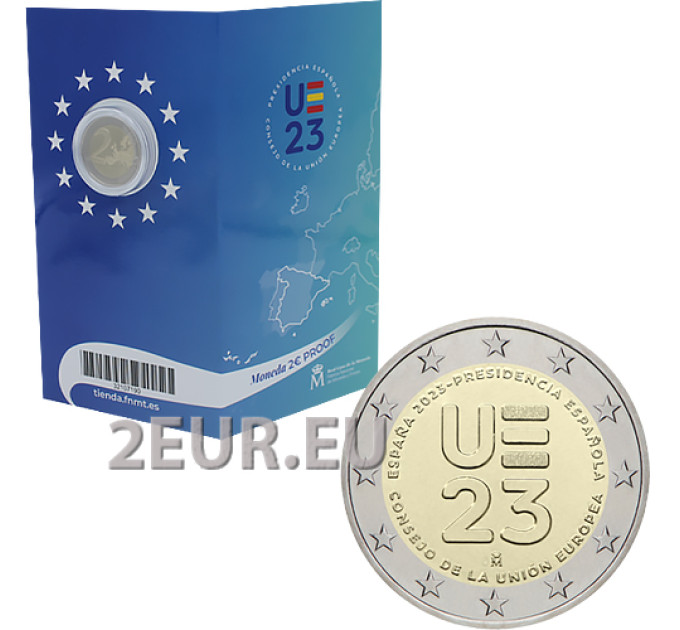 España 2 euros proof 2023 - Presidencia española del Consejo de la UE por 25.00 € ✅