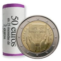 Spain 2 euro UNC roll 2026 - Article 49: Disability, Protection, Rights and Inclusion