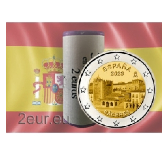 España 2 euros rollo 2023 - Patrimonio de la Humanidad por la UNESCO - Casco antiguo de Cáceres por 75.00 € ✅