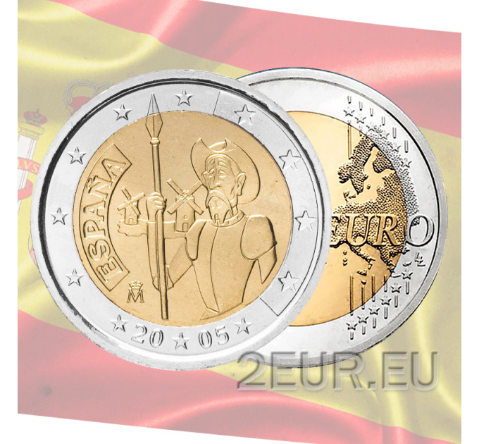 Spain 2 euro UNC 2005 - Don Quixote of La Mancha for 7.50 € ✅