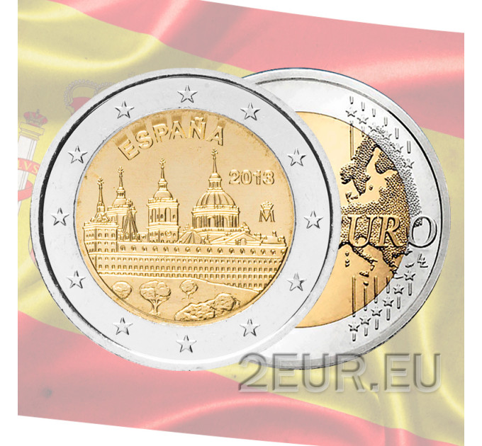 España 2 euros UNC 2013 - Real Monasterio de San Lorenzo de El Escorial por 6.90 € ✅