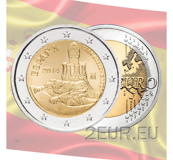 Spain 2 euro roll 2014 - Antoni Gaudi - Park Güell for 95.00 € ✅
