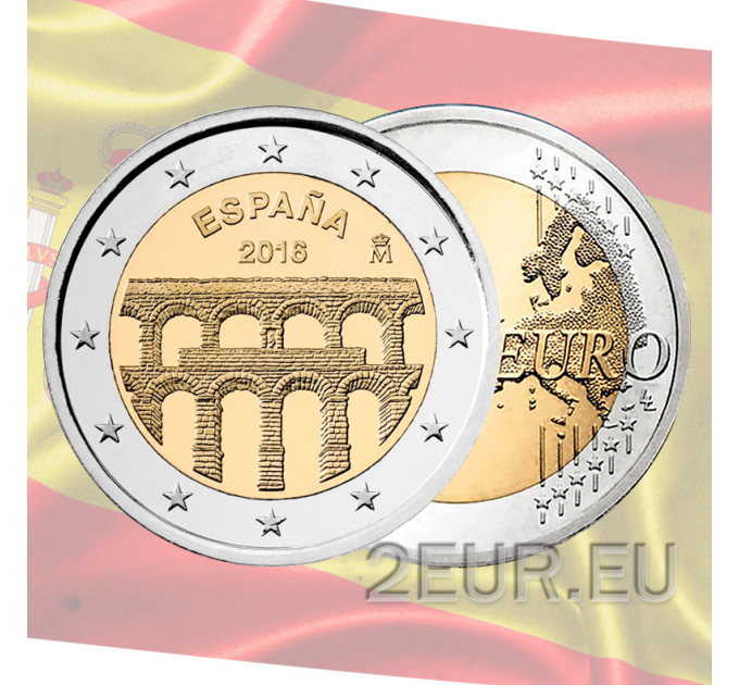 España 2 euros UNC 2016 - Ciudad Vieja de Segovia y su Acueducto por 5.50 € ✅