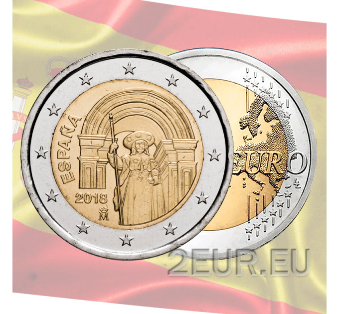 España 2 euros UNC 2018 - Casco Antiguo de Santiago de Compostela por 44.50 € ✅