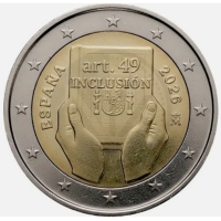 España 2 euros UNC 2026 - Artículo 49: Discapacidad, protección, derechos e inclusión