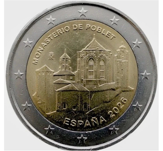 España 2 euros UNC 2026 - Monasterio de Poblet por 4.00 € ✅