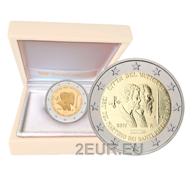 Vaticano 2 euros proof 2017 - 1950 Aniversario del Martirio de San Pedro y San Pablo por 85.00 € ✅