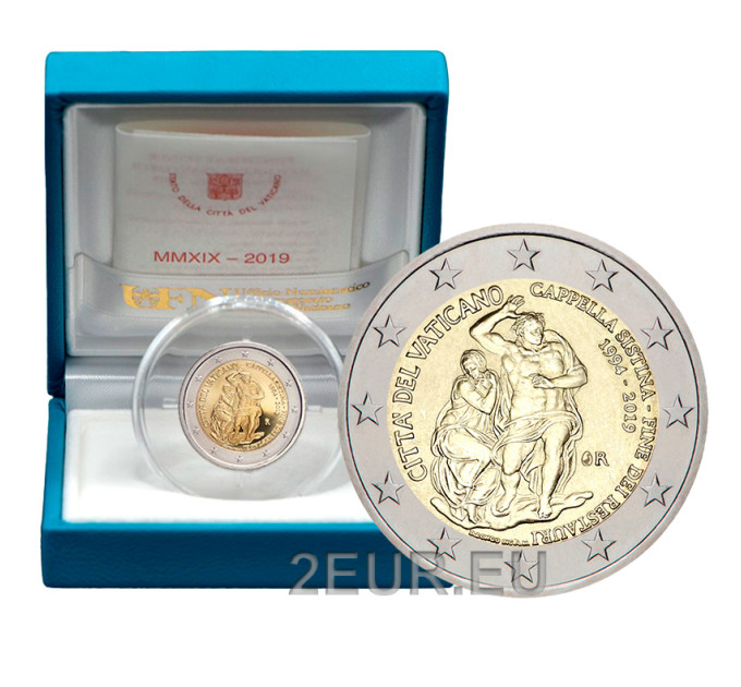 Vatican 2 euro proof 2019 - 25th Anniversary of the Restoration of the Sistine Chapel for 62.00 € ✅