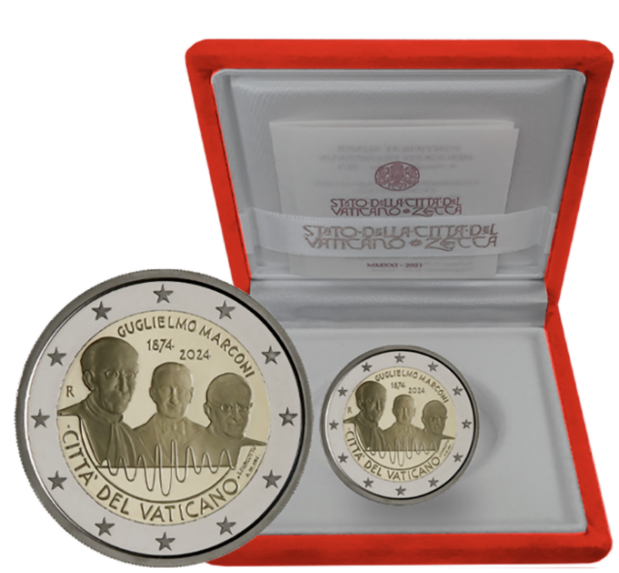 Vatican 2 euro proof 2024 - 150th birthday of Guglielmo Marconi for 135.00 € ✅