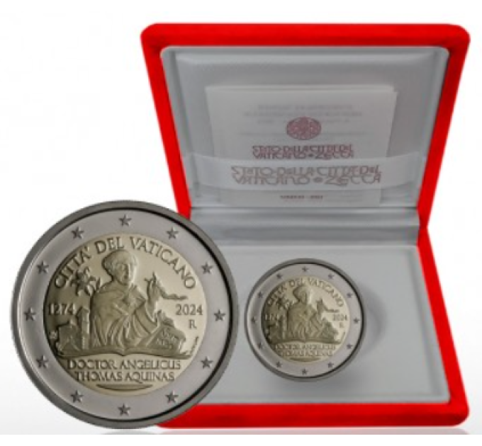 Vaticano 2 euros proof 2024 - 750 aniversario de la muerte de Santo Tomás de Aquino por 53.00 € ✅