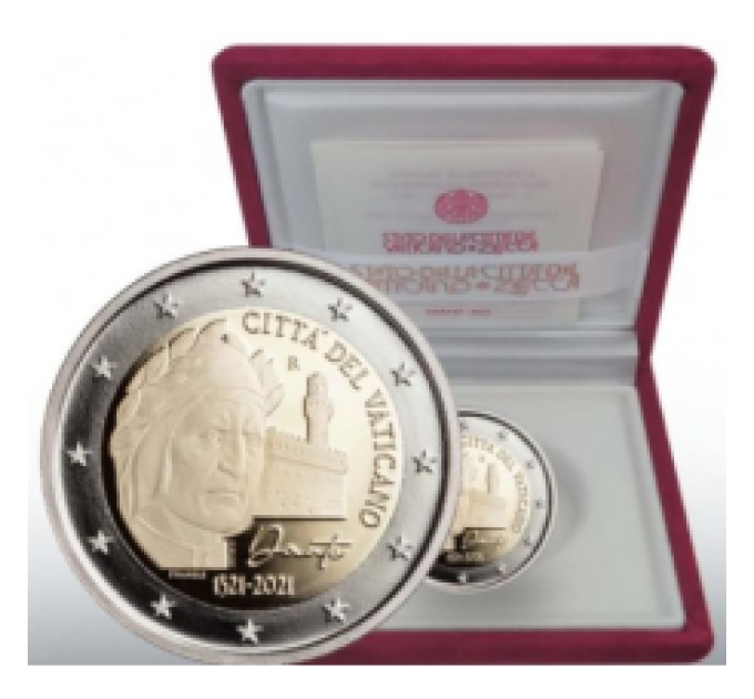 Vaticano 2 euros proof 2021 - 700 Aniversario de la Muerte de Dante Alighieri por 57.00 € ✅