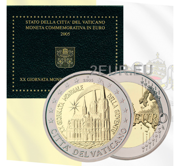 Vatican 2 euro BU 2005 - XX. World Youth Day in Cologne for 265.00 € ✅