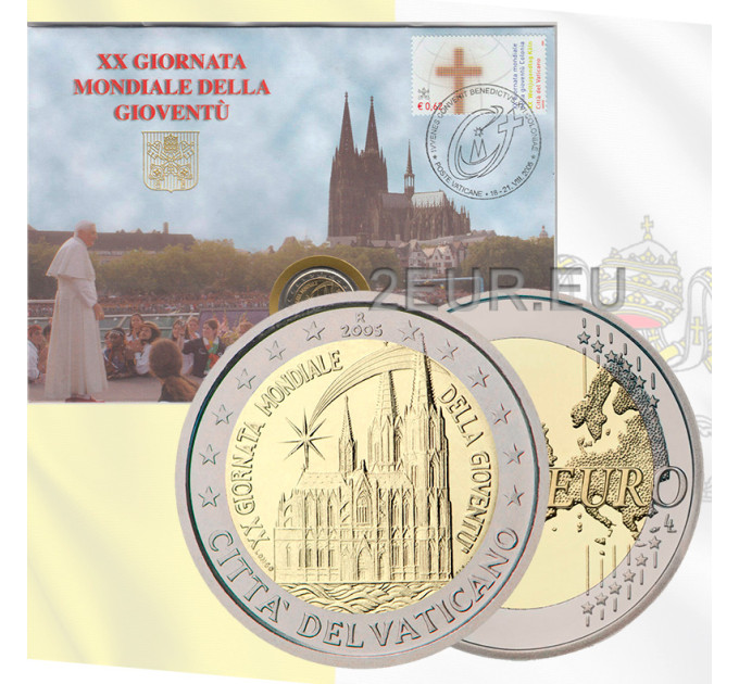 Vatican 2 euro BU 2005 - XX. World Youth Day in Cologne - Numiscover for 260.00 € ✅