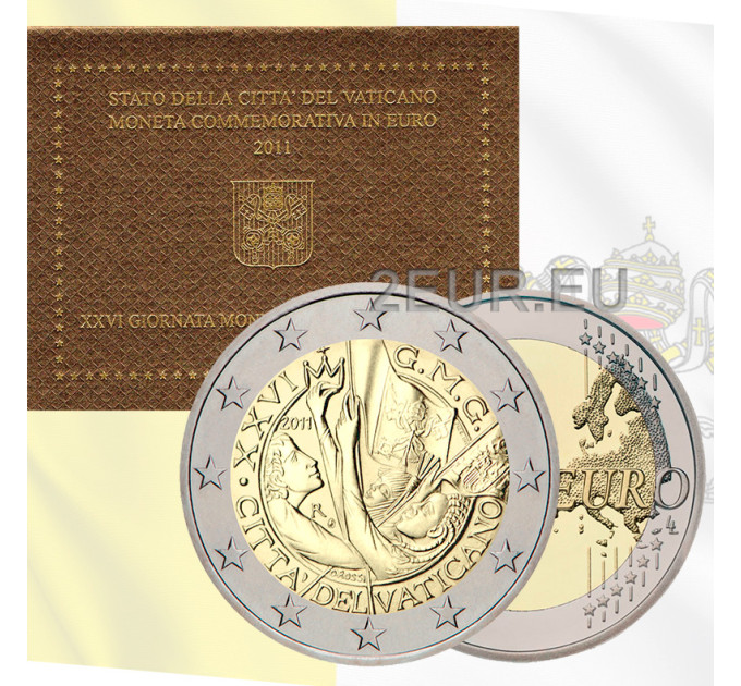 Vaticano 2 euros BU 2011 - 26 Jornada Mundial de la Juventud - Madrid por 45.00 € ✅