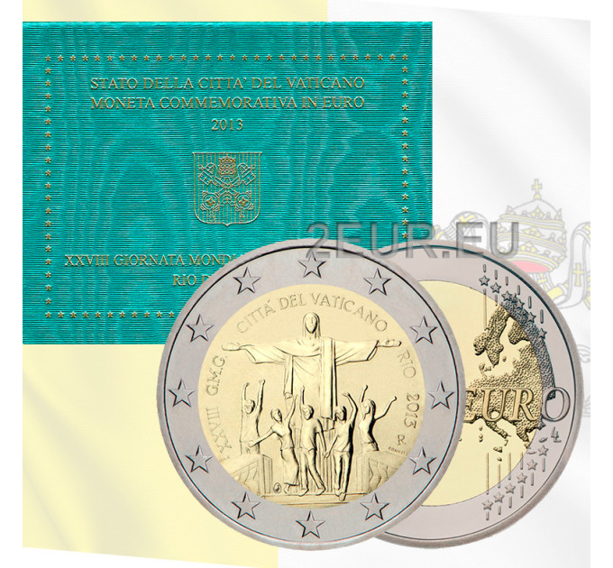 Vaticano 2 euros BU 2013 - 28 Jornada Mundial de la Juventud - Río de Janeiro por 41.00 € ✅