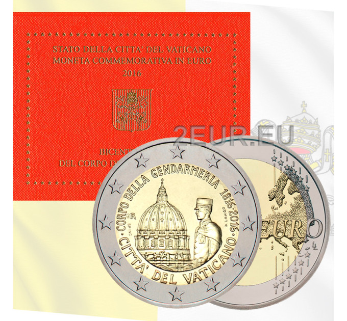 Vaticano 2 euros BU 2016 - 200 Aniversario del Cuerpo de Gendarmería de la Ciudad del Vaticano por 48.00 € ✅