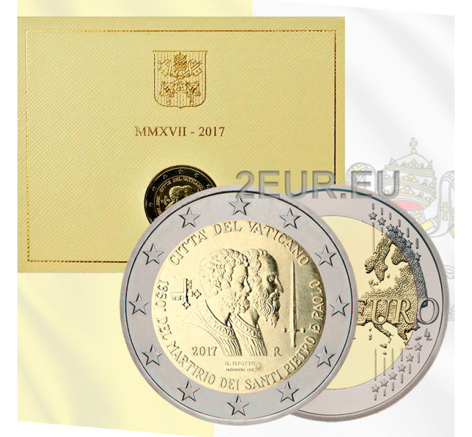 Vatican 2 euro BU 2017 - 1950th Anniversary of the Martyrdom of Saint Peter and Saint Paul for 43.00 € ✅