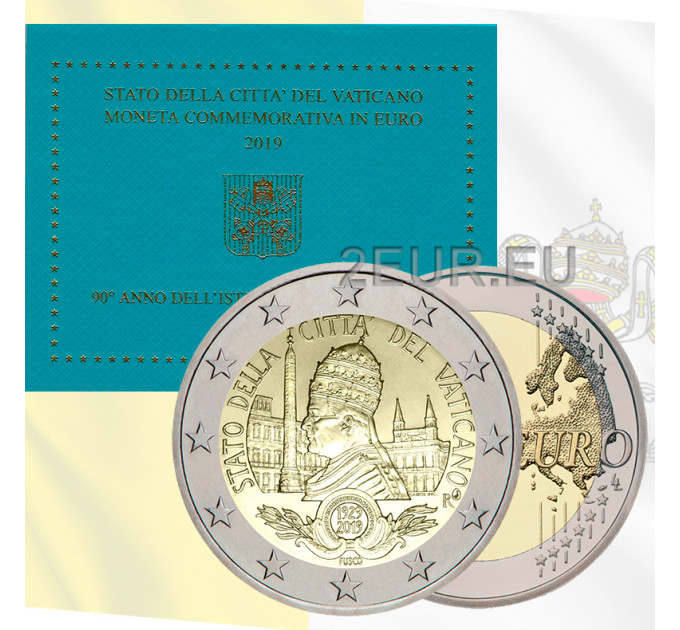 Vaticano 2 euros BU 2019 - 90 Aniversario de la Fundación del Estado de la Ciudad del Vaticano por 50.00 € ✅