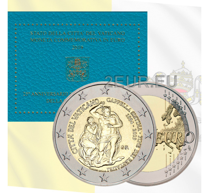 Vaticano 2 euros BU 2019 - 25 Aniversario de la Restauración de la Capilla Sixtina por 45.00 € ✅