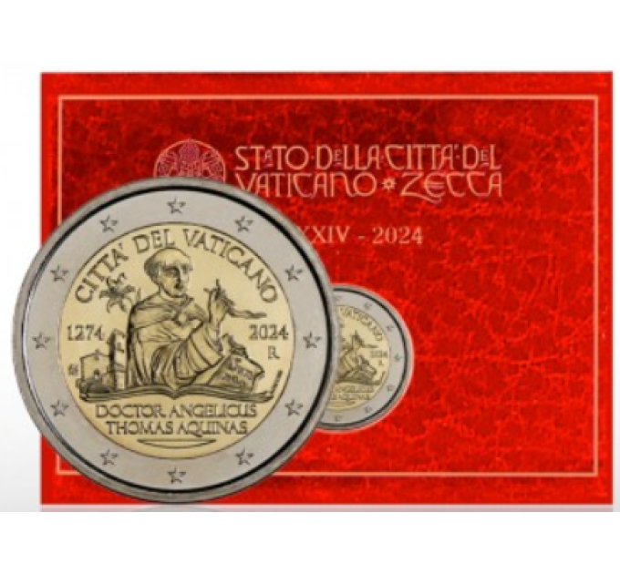 Vaticano 2 euros BU 2024 - 750 aniversario de la muerte de Santo Tomás de Aquino por 29.00 € ✅