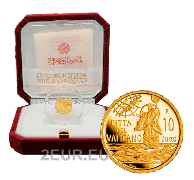 Vaticano 10 euros oro proof 2021 - Bautismo por 486.91 € ✅