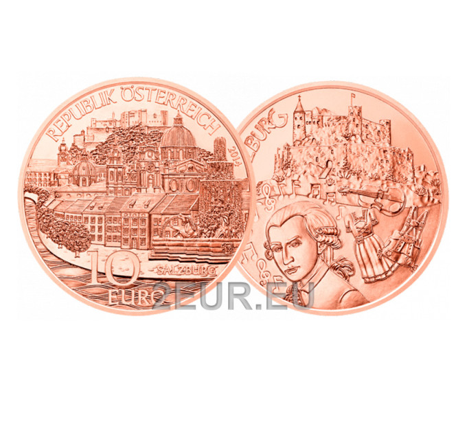 Austria 10 euro moneda 2014 - Salzburgo por 14.90 € ✅