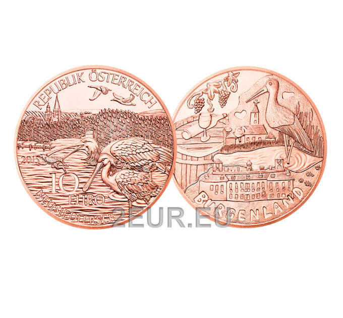 Austria 10 euro moneda 2015 - Burgenland por 13.50 € ✅