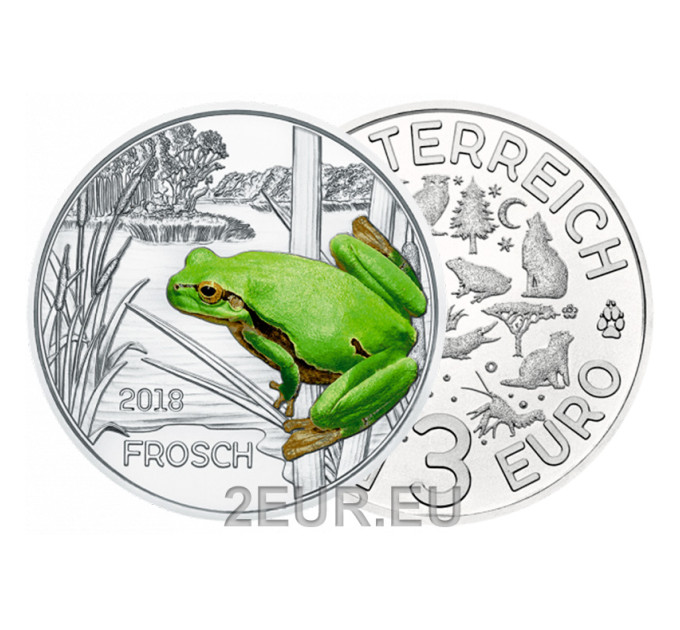 Austria 3 euros 2018-4 - Rana por 33.00 € ✅