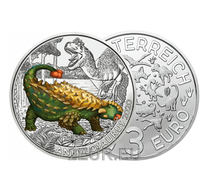 Austria 3 euro coin 2020-3 - Ankilosaur magniventris for 24.00 € ✅